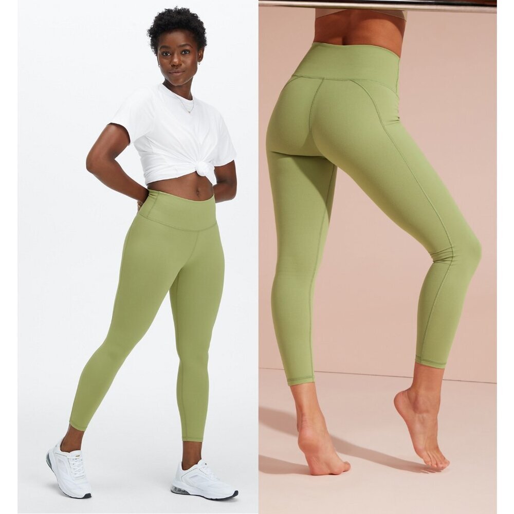 Fabletics NWT Define High-Waisted 7/8 Leggings in Light Green | Size Small